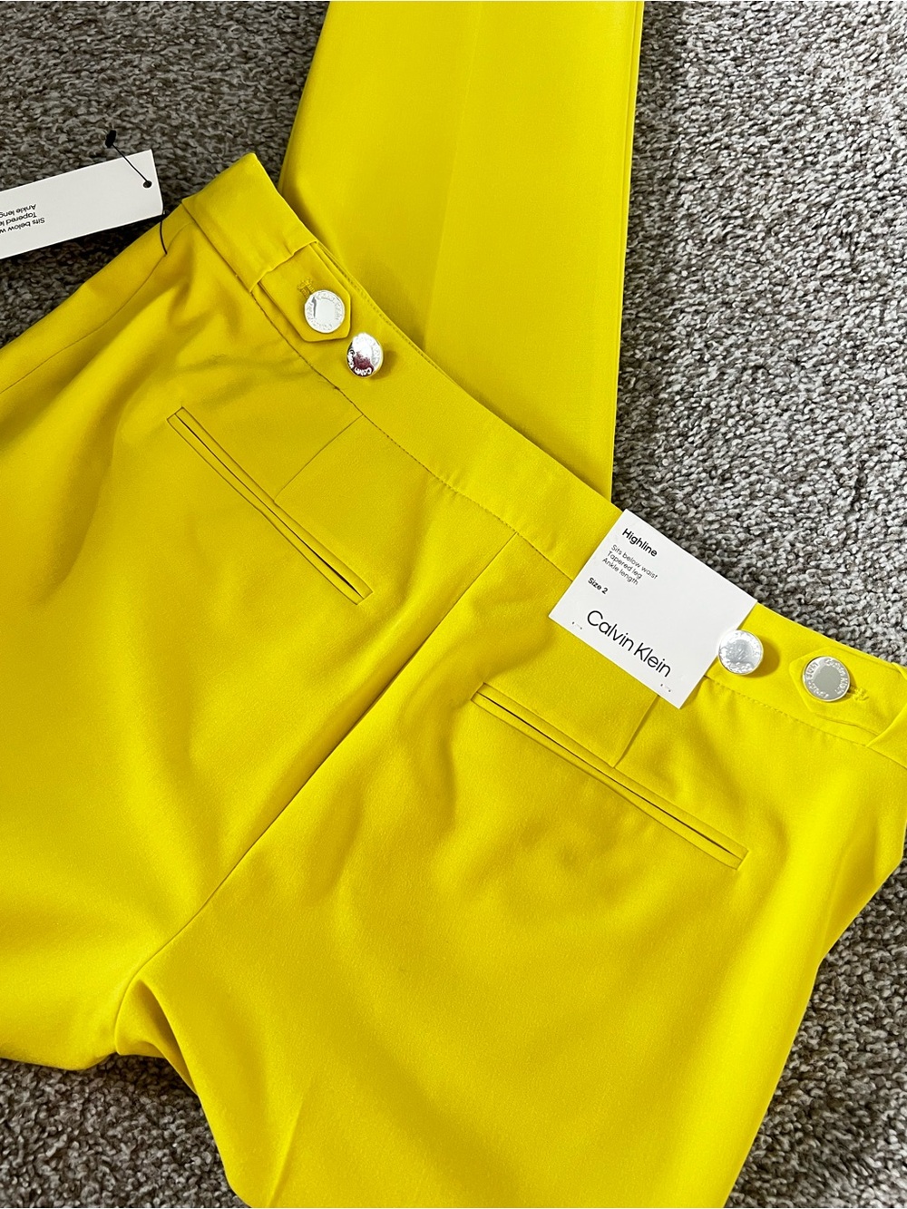 Calvin Klein Bright Yellow Slim Ponte Ankle Pants - Picture 10 of 16